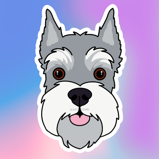 Personalized Schnauzer Face (Cropped Ears) Dog Sticker Sticker or Magnet