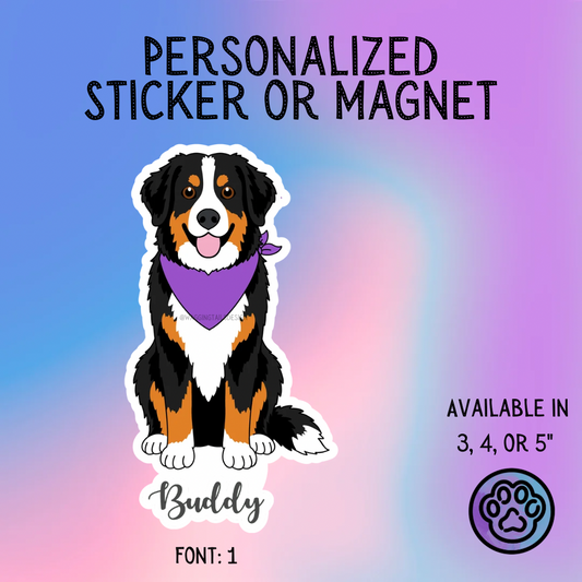 Bernese Mountain Dog Sticker or Magnet