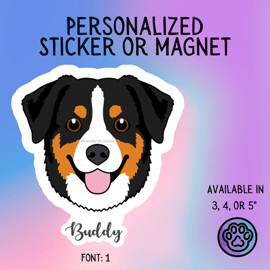 Appenzeller Sennenhund Dog Face Sticker or Magnet