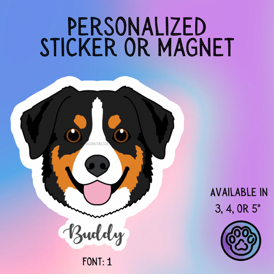 Entlebucher Mountain Dog Face Sticker or Magnet