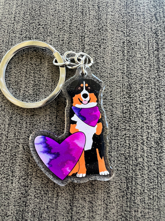 Bernese Mountain Dog Keychain