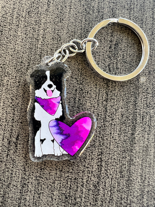 Border Collie Keychain