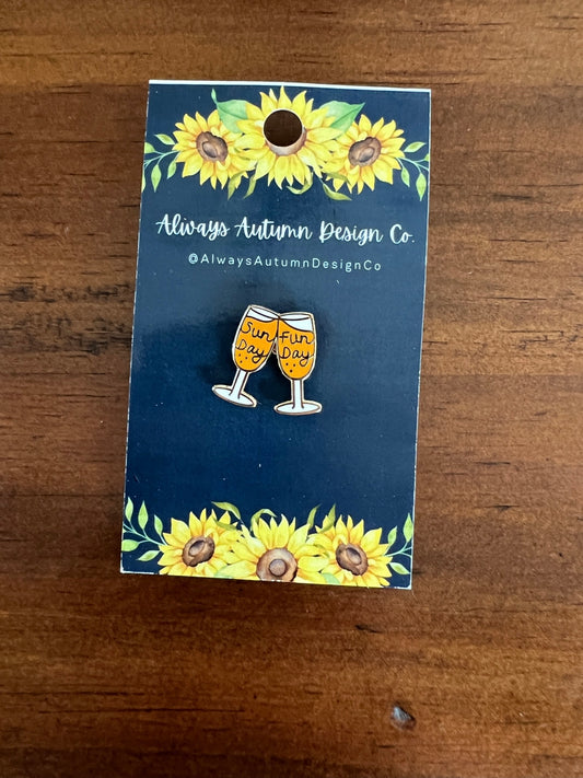 Sunday Funday Mimosas Enamel Pin