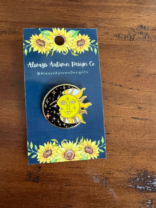 Sun and Moon Enamel Pin