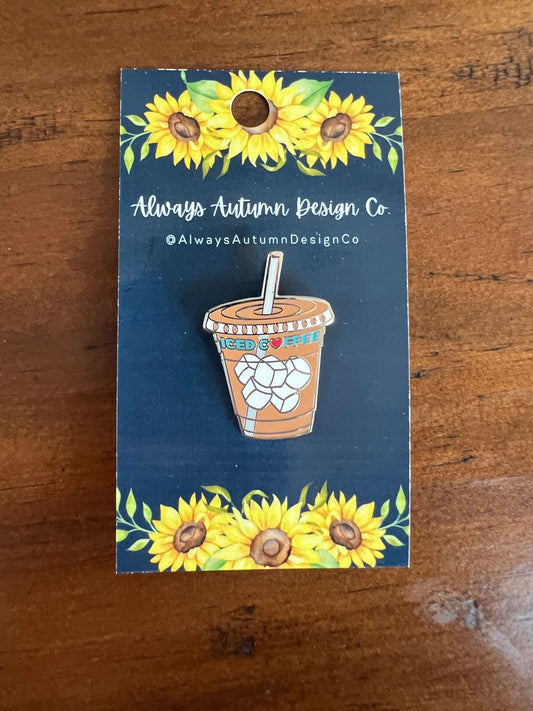 Iced Coffee Enamel Pin