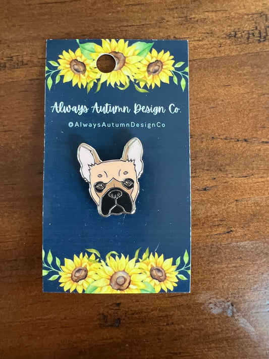 Tan French Bulldog Enamel Pin