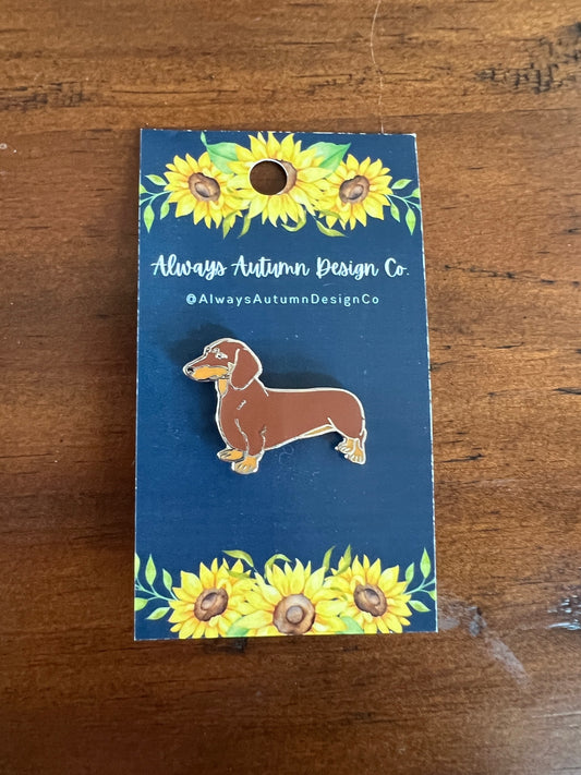 Dachshund Silhouette Enamel Pin