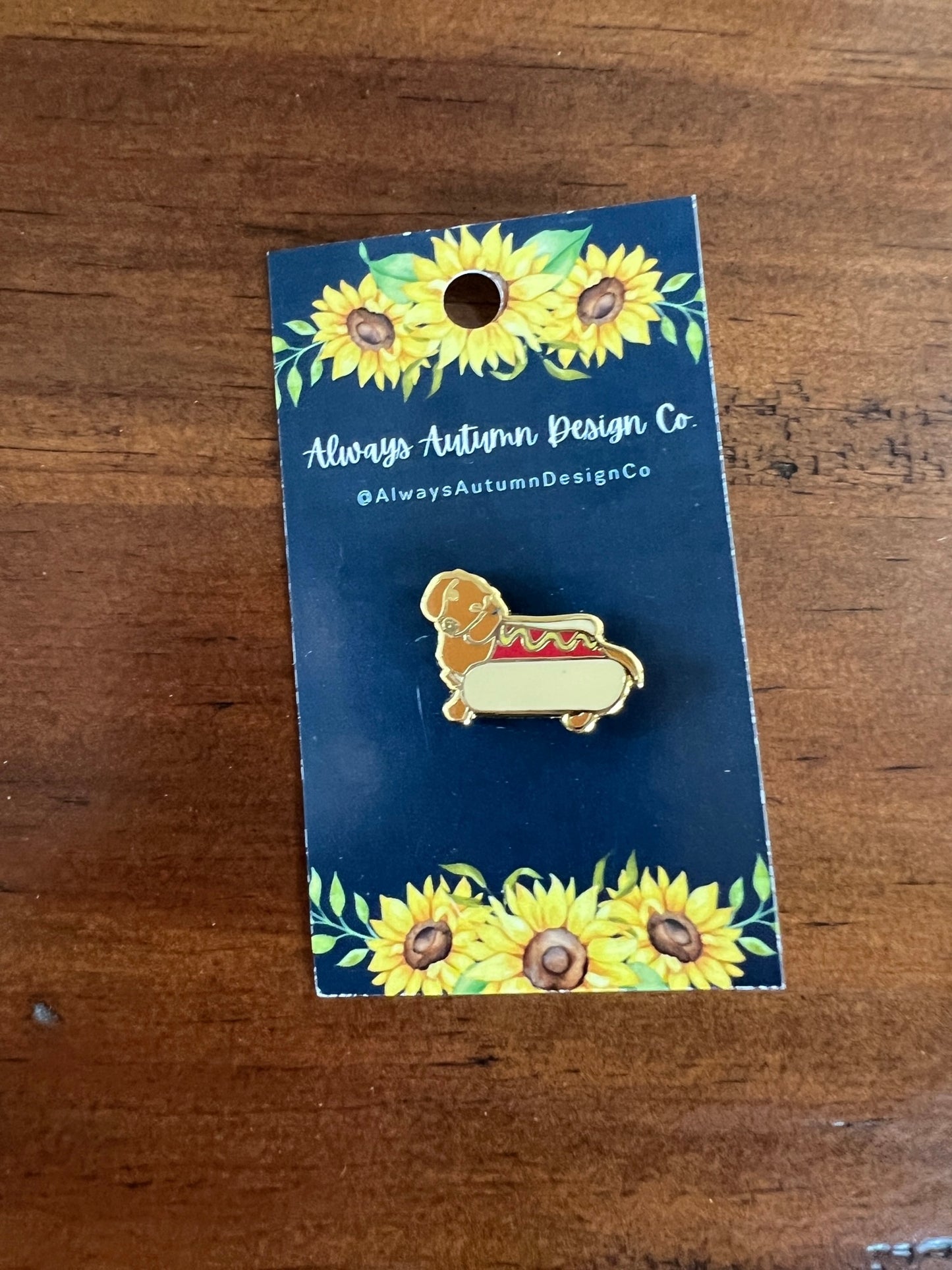 Dachshund Hotdog Enamel Pin