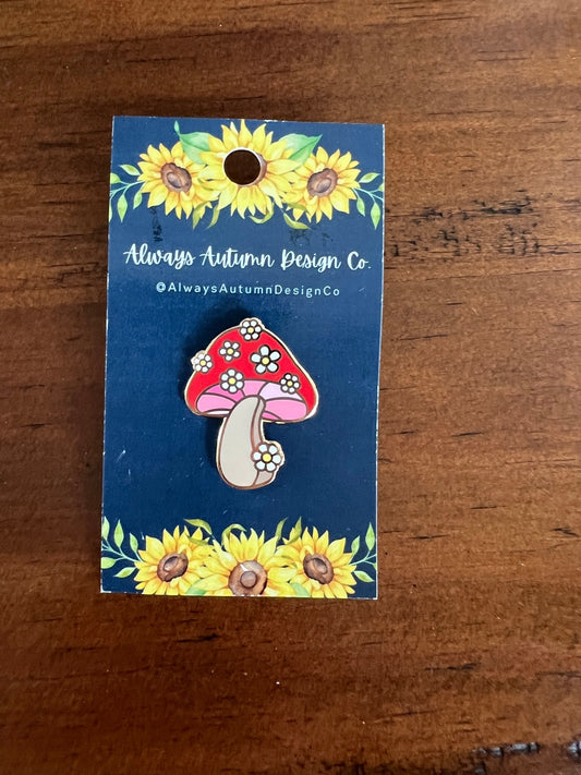 Daisy Mushroom Enamel Pin