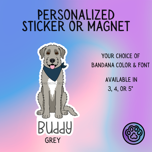Irish Wolfhound Dog Sticker Sticker or Magnet