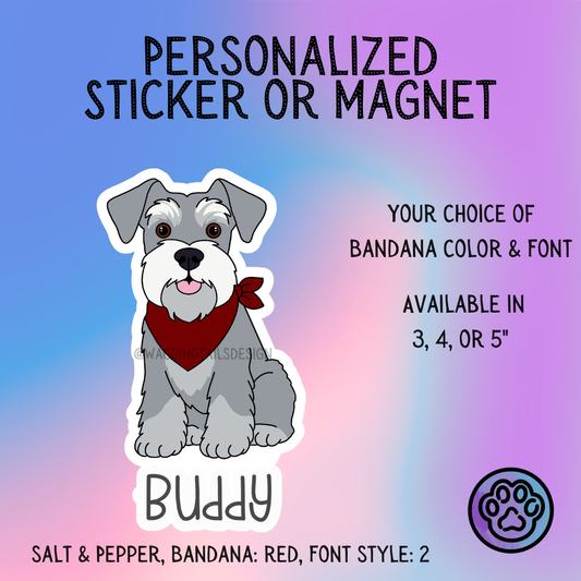 Miniature Schnauzer Dog Sticker Sticker or Magnet
