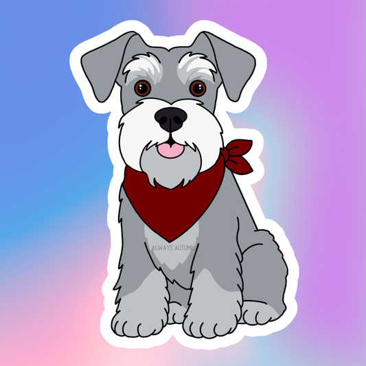 Miniature Schnauzer Dog Sticker Sticker or Magnet