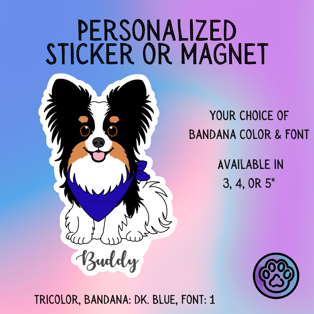Papillon (Classic) Dog Sticker Sticker or Magnet