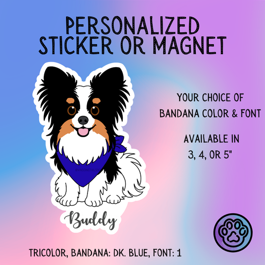 Papillon (Classic) Dog Sticker Sticker or Magnet