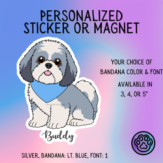 Shih Tzu Dog Sticker Sticker or Magnet