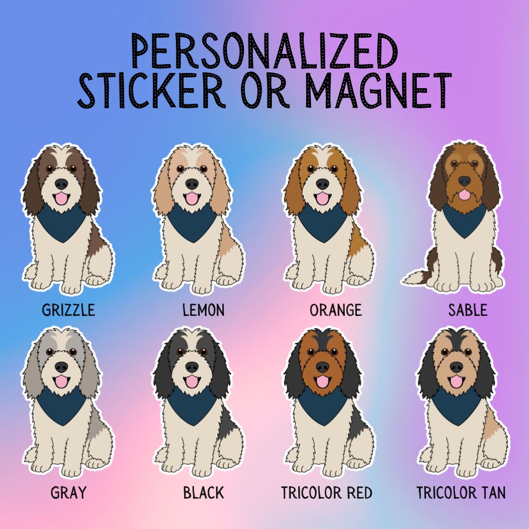 Petit Basset Griffon Vendeen Sticker or Magnet