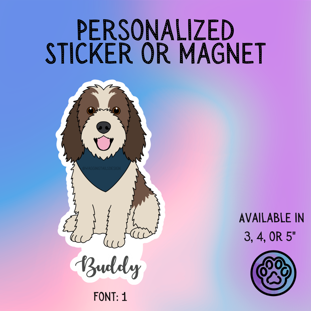 Petit Basset Griffon Vendeen Sticker or Magnet