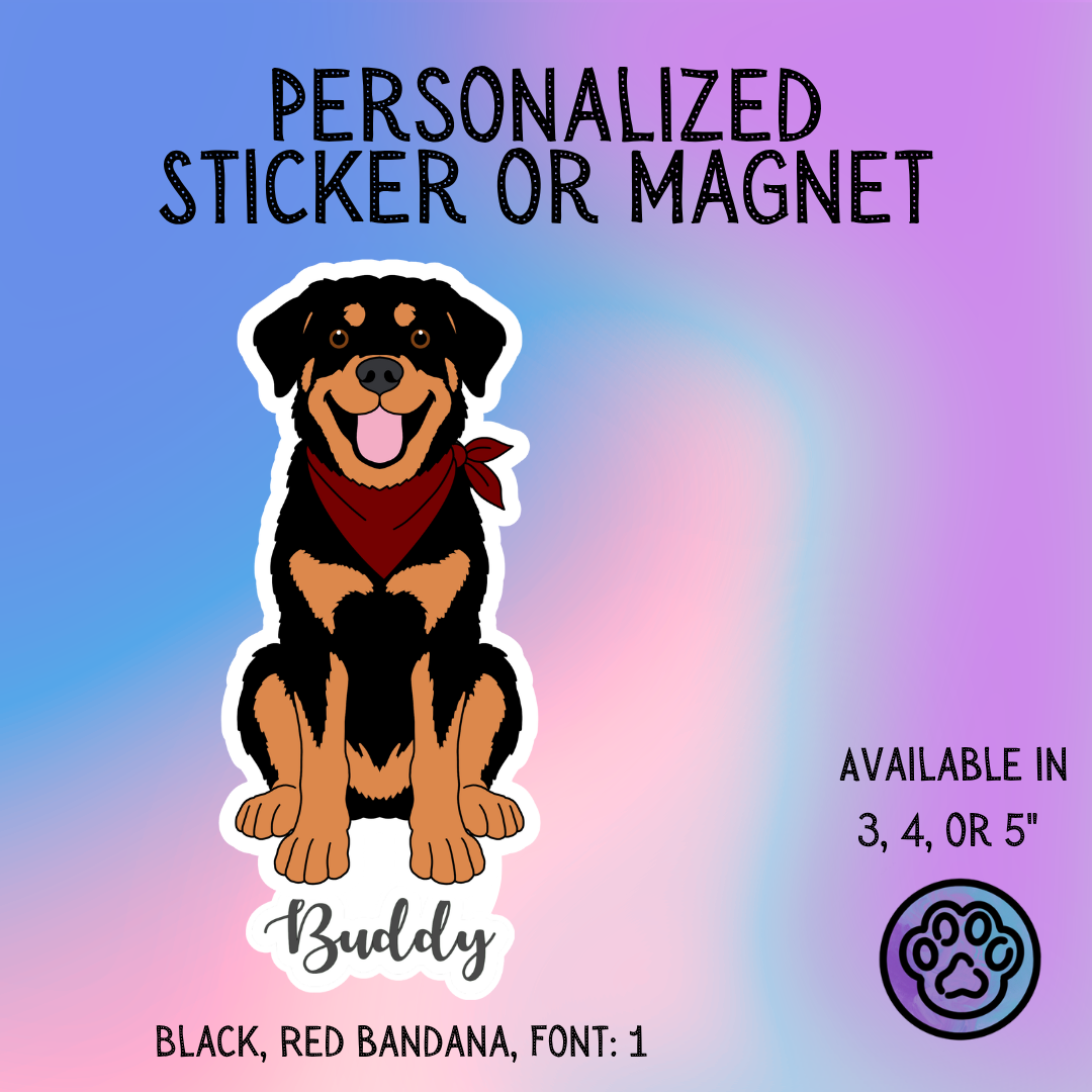 Rottweiler Sticker or Magnet