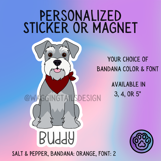 Standard Schnauzer Dog Sticker Sticker or Magnet