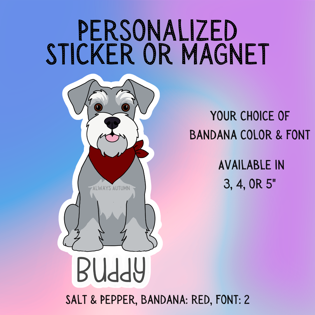 Standard Schnauzer Dog Sticker Sticker or Magnet
