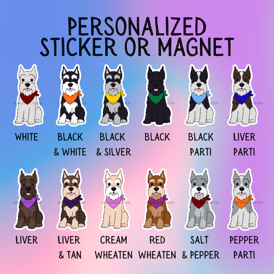 Standard Schnauzer (Cropped) Dog Sticker Sticker or Magnet
