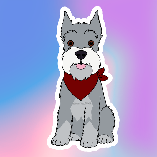 Standard Schnauzer (Cropped) Dog Sticker Sticker or Magnet