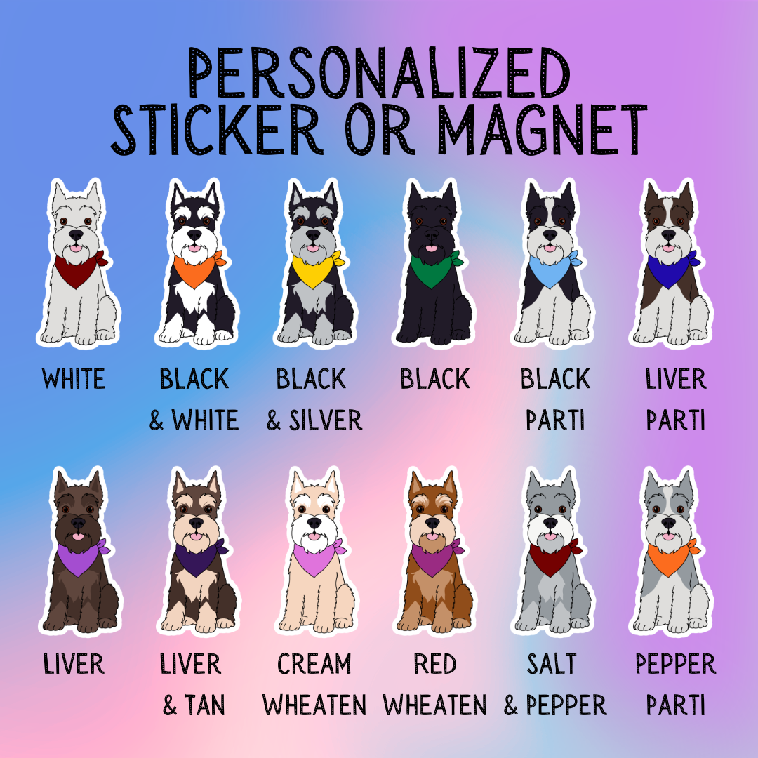 Standard Schnauzer (Cropped) Dog Sticker Sticker or Magnet