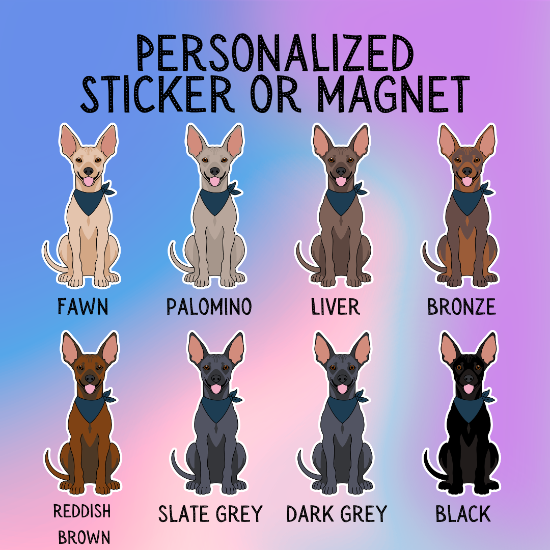 Xoloitzcuintli (Mexican Hairless Dog) Sticker or Magnet