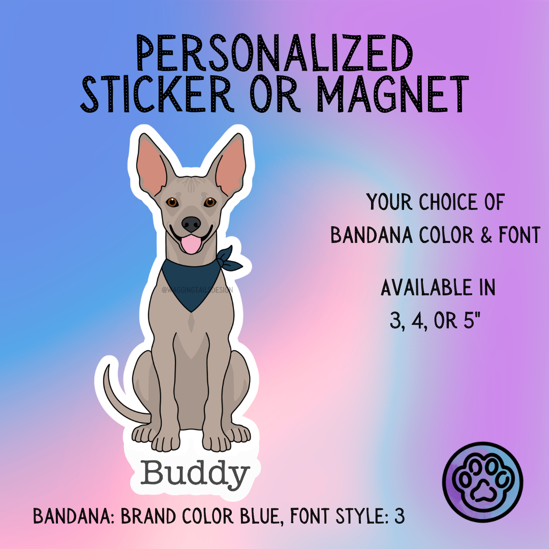 Xoloitzcuintli (Mexican Hairless Dog) Sticker or Magnet