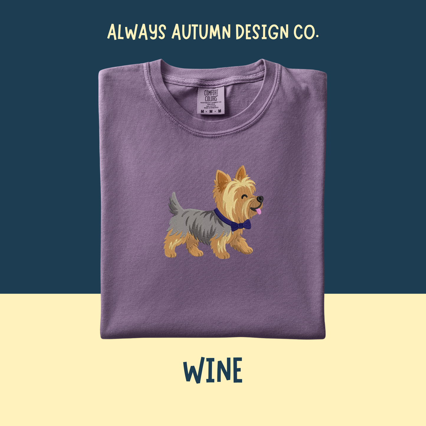 Embroidered Yorkie Bow Shirt