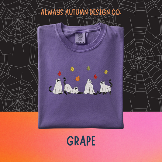 Embroidered Ghost Kitties Shirt