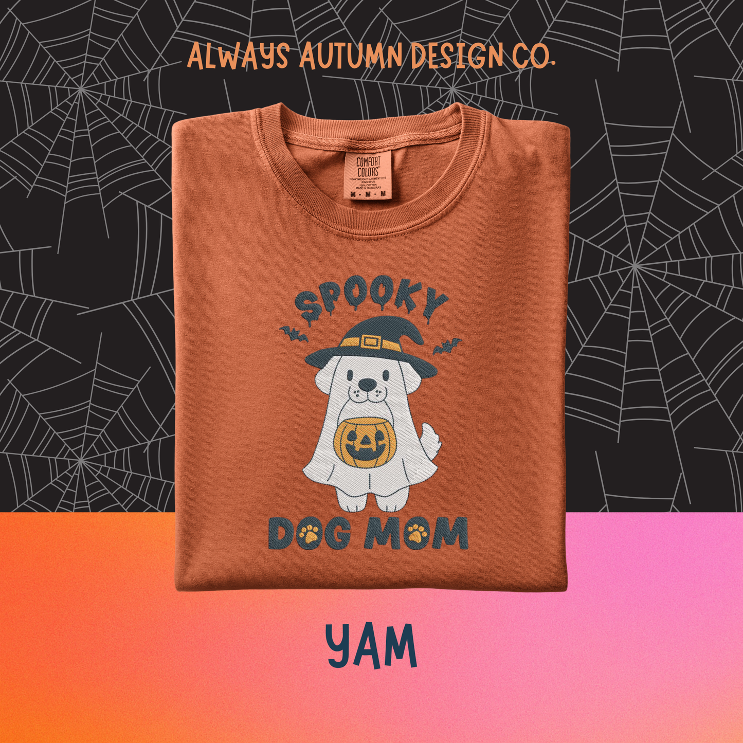 Embroidered Spooky Dog Mom Shirt