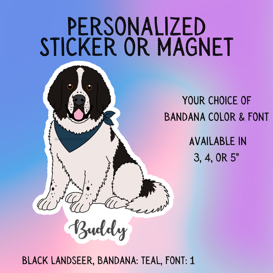 Newfoundland Dog Sticker Sticker or Magnet