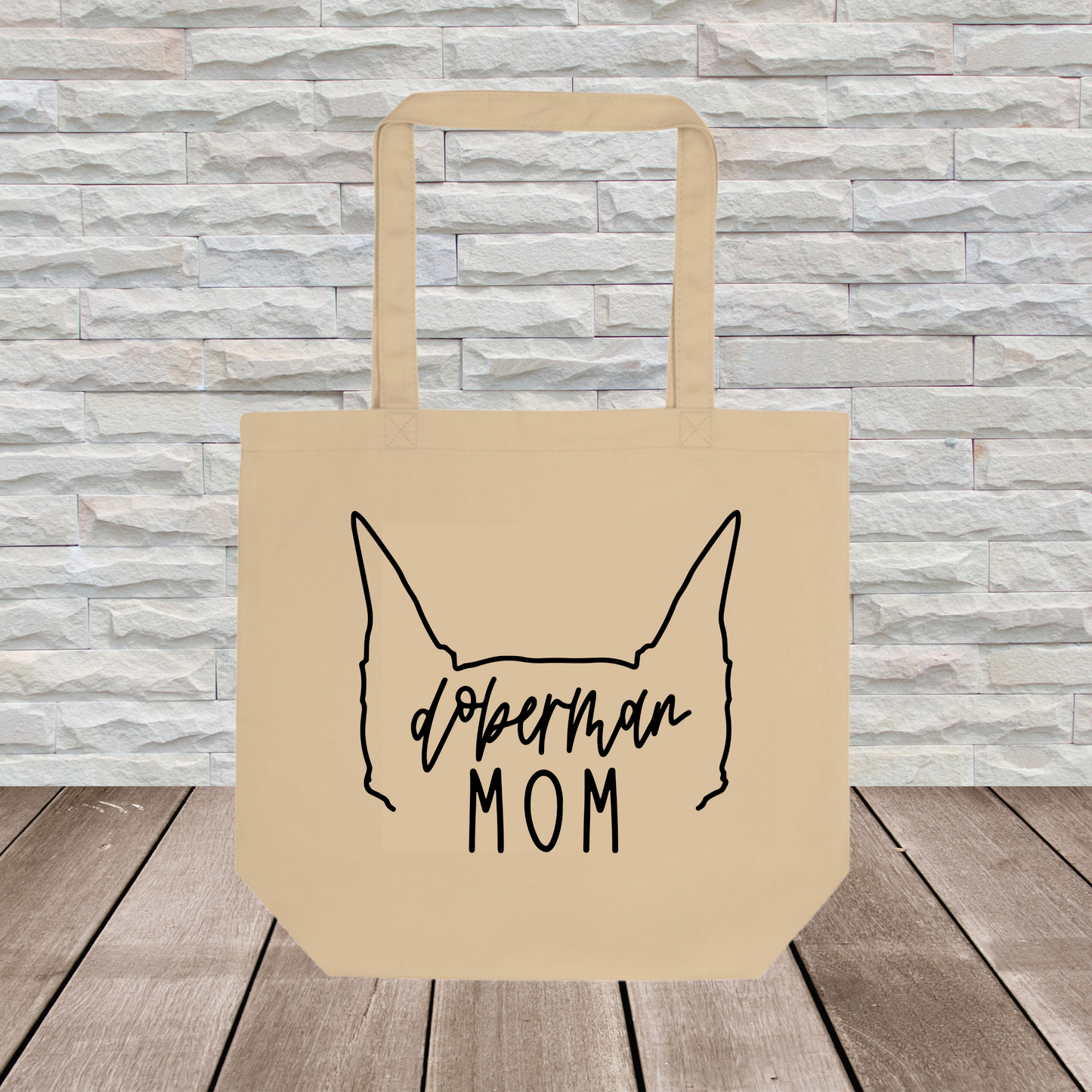 Doberman Tote Bag (Ear Outline) // Dog Collection