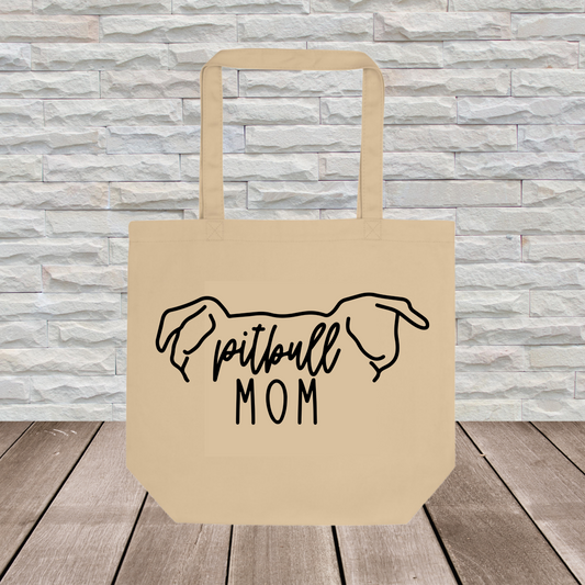 Pitbull Tote Bag (Ear Outline) // Dog Collection