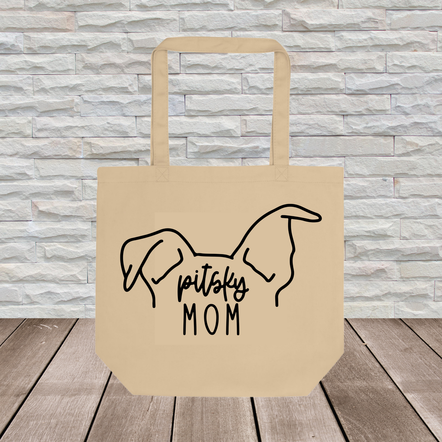 Pitsky Tote Bag (Ear Outline) // Dog Collection