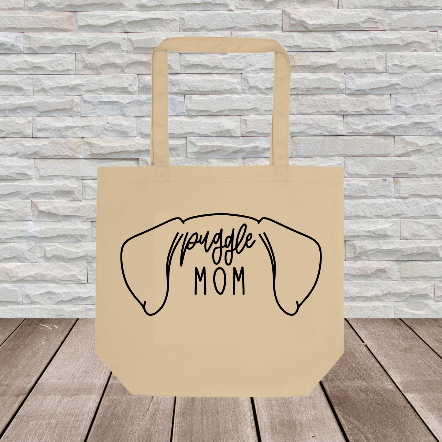 Puggle Tote Bag (Ear Outline) // Dog Collection