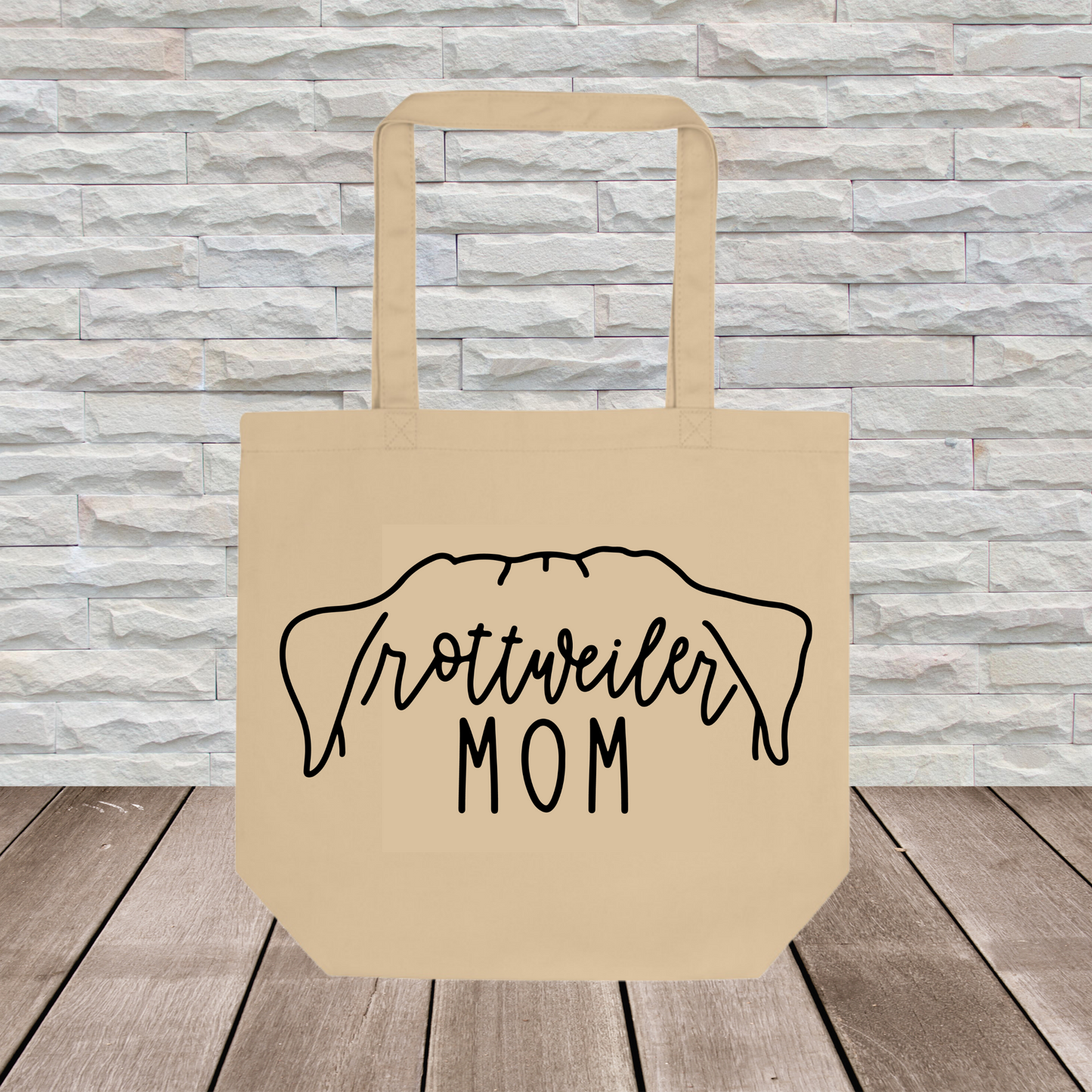 Rottweiler Tote Bag (Ear Outline) // Dog Collection